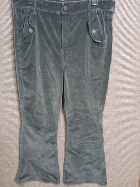 American Eagle Super Stretch Corduroy Flare Jeans Us 16 Short Women's Dark Green